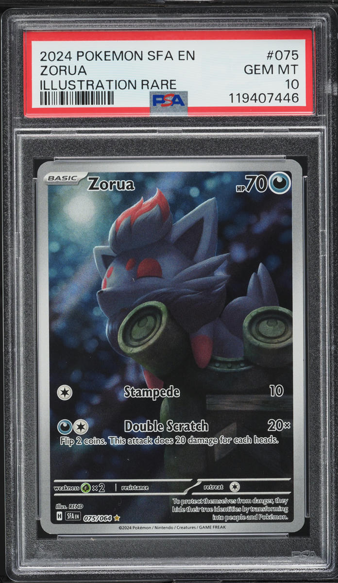 2024 Pokemon Scarlet & Violet Shrouded Fable IR Zorua #75 PSA 10 GEM MINT