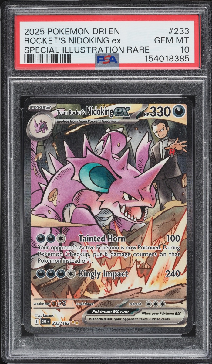 2025 Pokemon Scarlet & Violet Destined Rivals SIR Team Rocket's Nidoking Ex #233 PSA 10 GEM