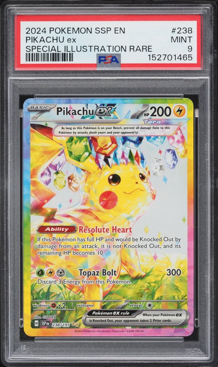 2024 Pokemon Scarlet & Violet Surging Sparks SIR Pikachu Ex #238 PSA 9 MINT