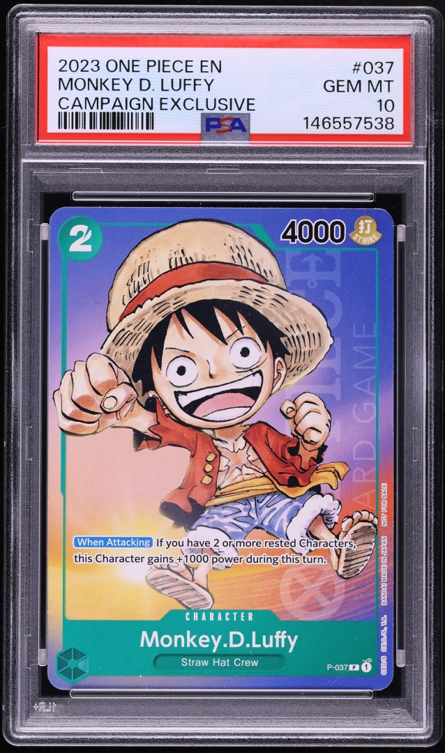 2023 One Piece Promo Campaign Exclusive Monkey D. Luffy #P-037 PSA 10 GEM MINT