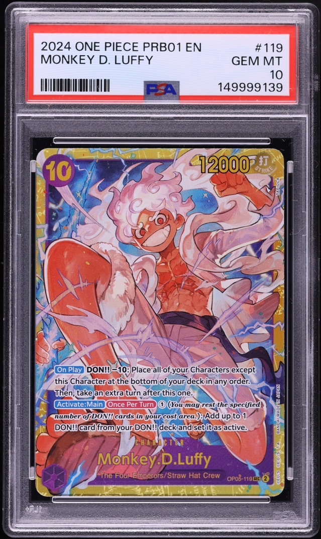2024 One Piece Premium Booster The Best SEC Monkey D. Luffy #OP05-119 PSA 10 GEM MINT