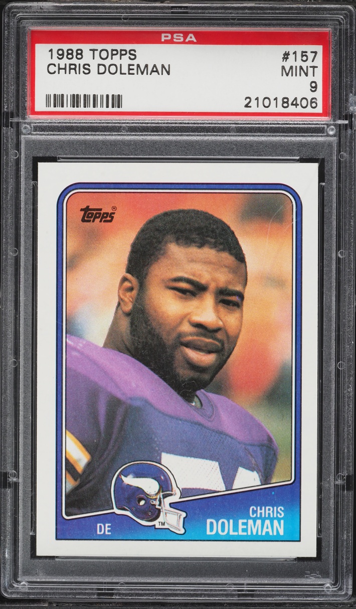 1988 Topps Football Chris Doleman ROOKIE #157 PSA 9 MINT