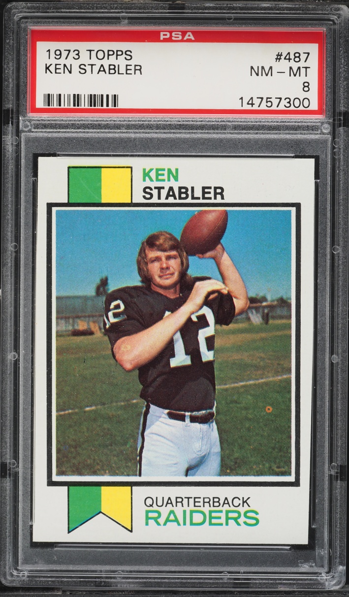 1973 Topps Football Ken Stabler ROOKIE #487 PSA 8 NM-MT