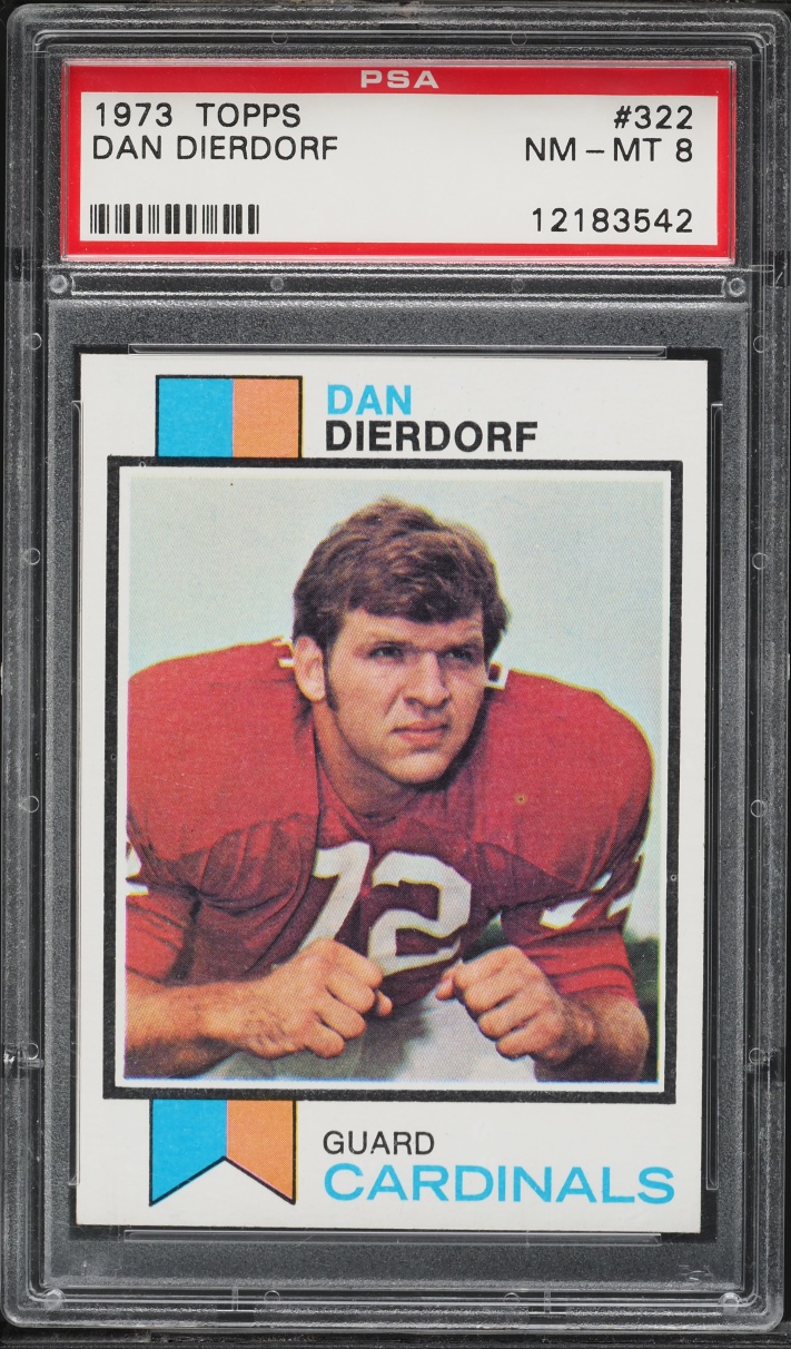 1973 Topps Football Dan Dierdorf ROOKIE #322 PSA 8 NM-MT