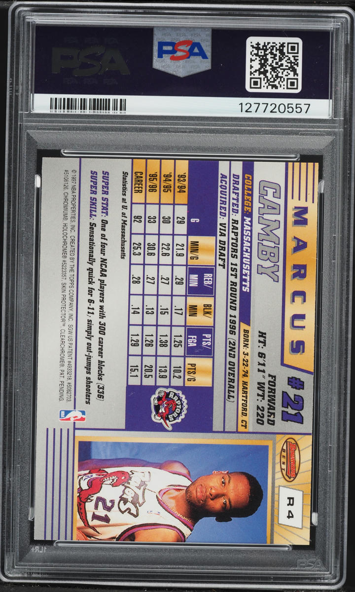 1996 Bowman's Best Rookie Marcus Camby ROOKIE #R4 PSA 10 GEM MINT