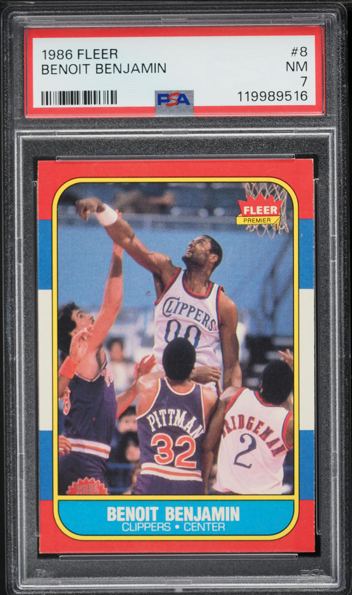 1986 Fleer Basketball Benoit Benjamin ROOKIE #8 PSA 7 NRMT