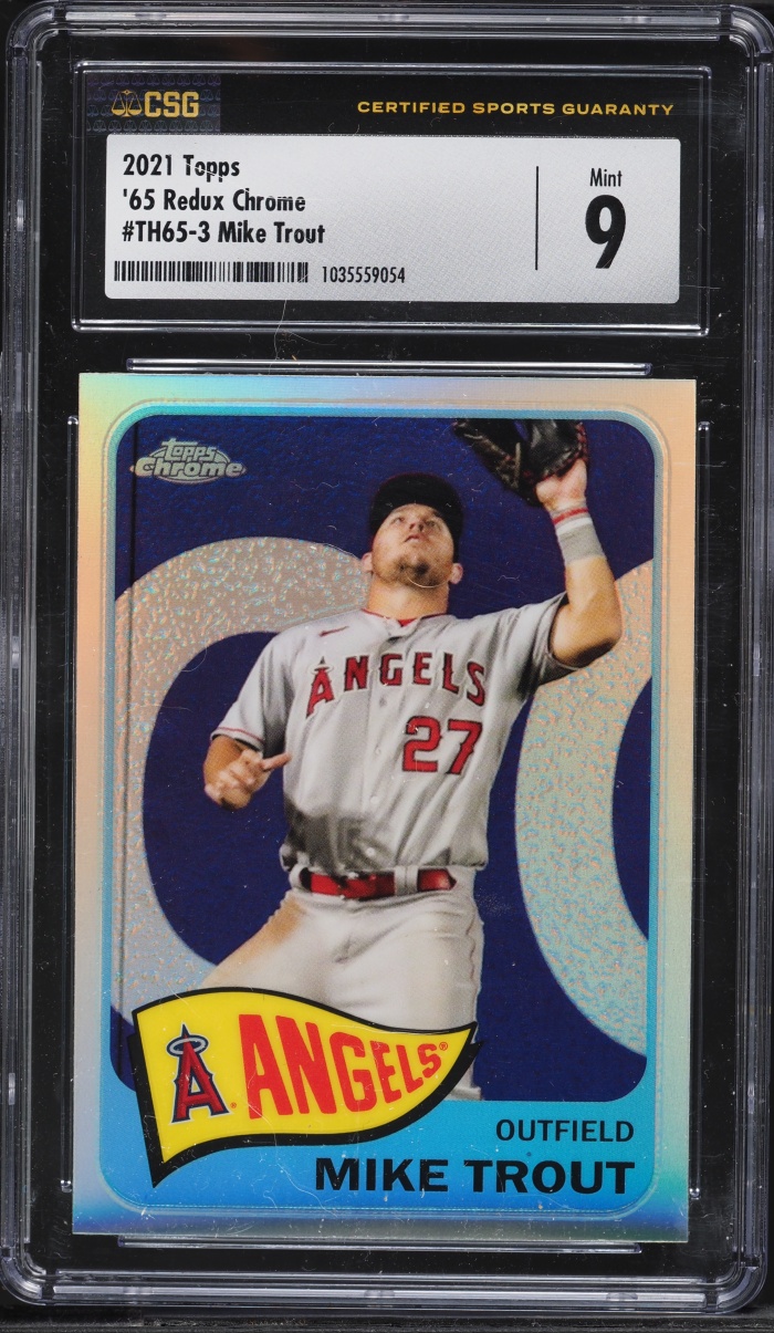 2021 Topps Chrome '65 Redux Chrome Mike Trout #TH65-3 CSG 9 MINT