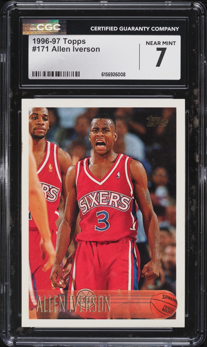 1996 Topps Basketball Allen Iverson ROOKIE #171 CGC 7 NRMT