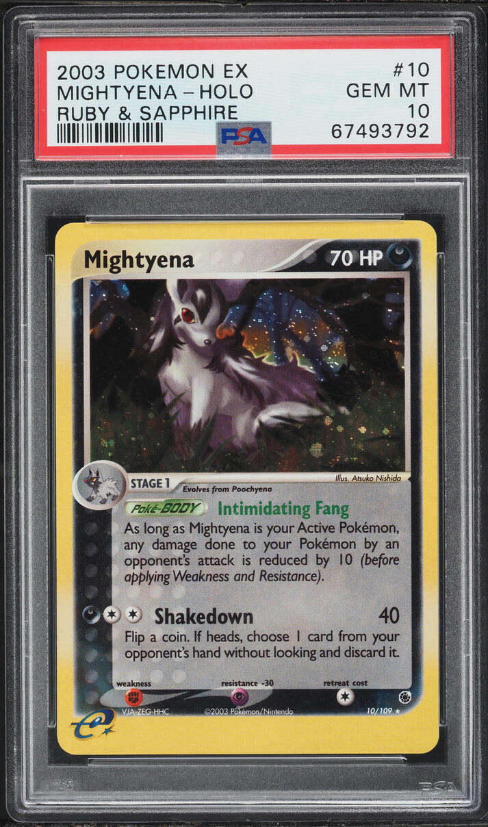 2003 Pokemon EX Ruby & Sapphire Holo Mightyena #10 PSA 10 GEM MINT