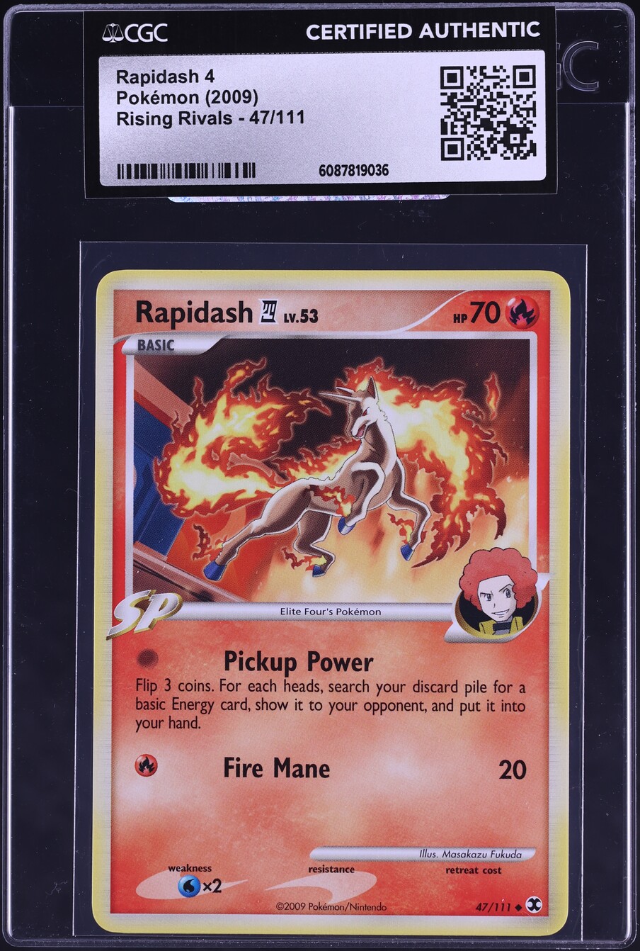 2009 Pokemon Platinum Rising Rivals Rapidash 4 #47 CGC AUTH