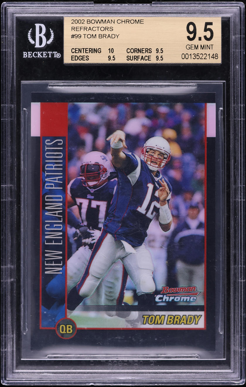 2002 Bowman Chrome Refractor Tom Brady /500 #99 BGS 9.5 GEM MINT