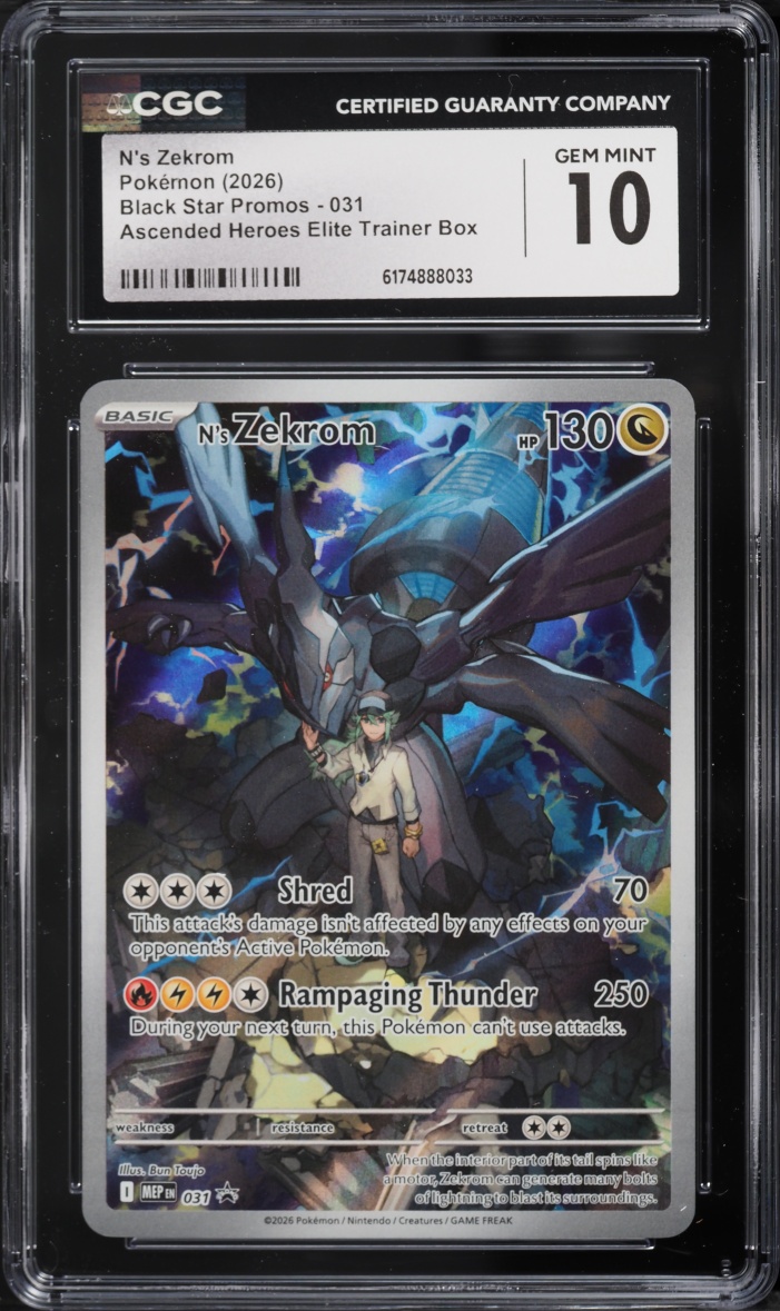 2026 Pokemon Mega Evolution Promo Ascended Heroes ETB Full Art N's Zekrom #31 CGC 10 GEM MINT