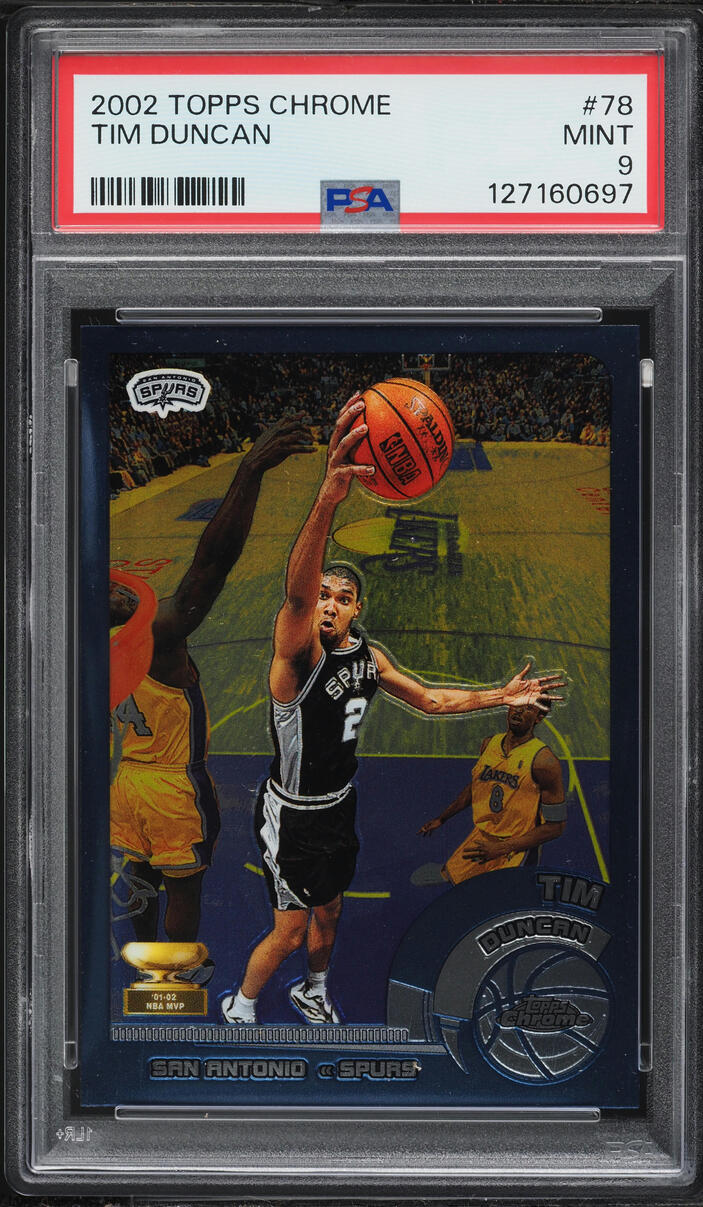 2002 Topps Chrome Basketball Tim Duncan #78 PSA 9 MINT