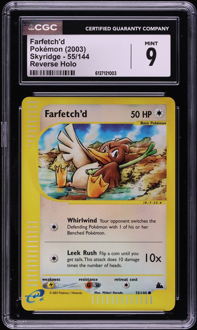 2003 Pokemon Skyridge Reverse Holo Farfetch'd #55 CGC 9 MINT