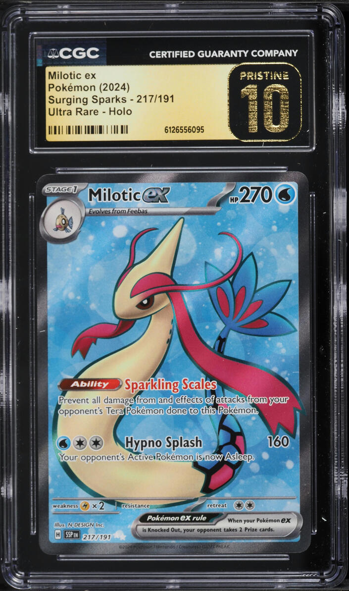 2024 Pokemon Scarlet & Violet Surging Sparks Full Art Milotic ex #217 CGC 10 PRISTINE