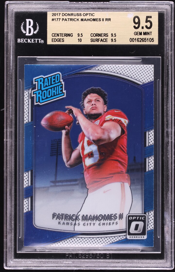 2017 Donruss Optic Patrick Mahomes II ROOKIE #177 BGS 9.5 GEM MINT