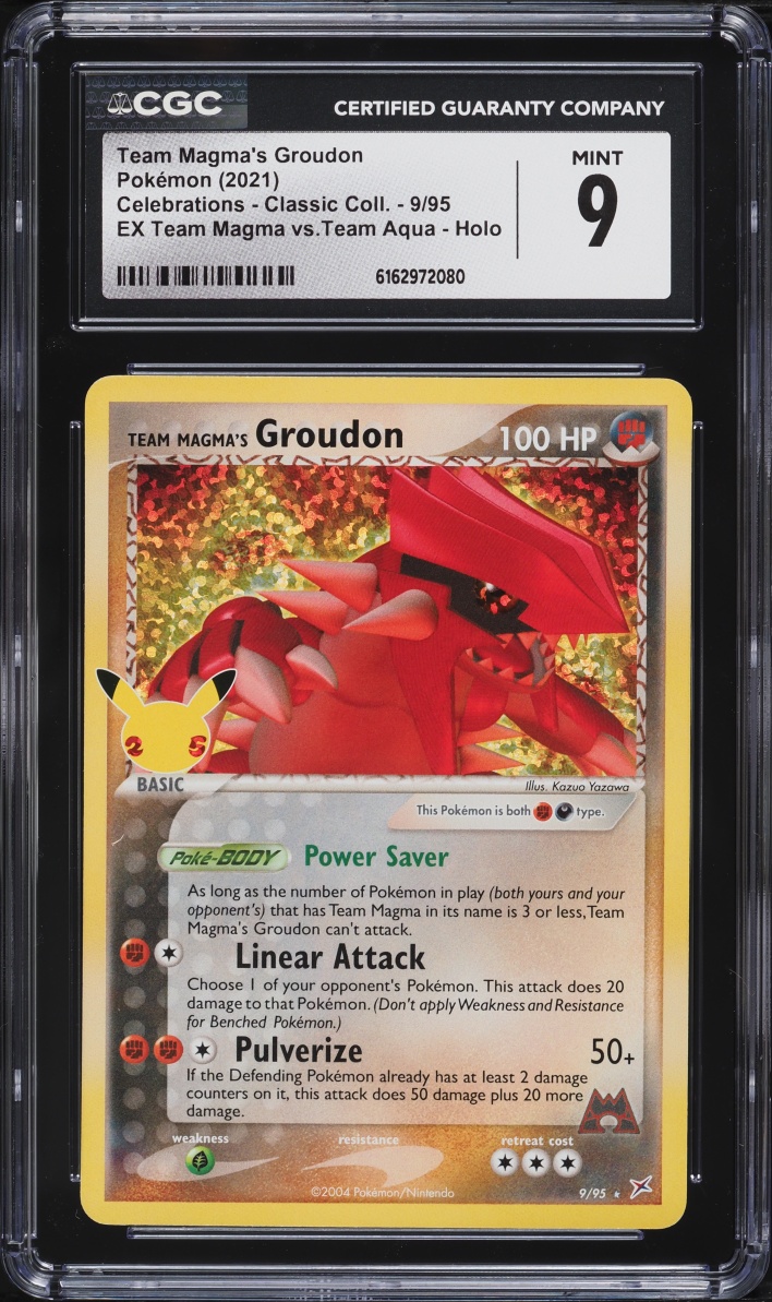 2021 Pokemon Sword & Shield Celebrations Classic Holo Team Magma's Groudon #9 CGC 9 MINT