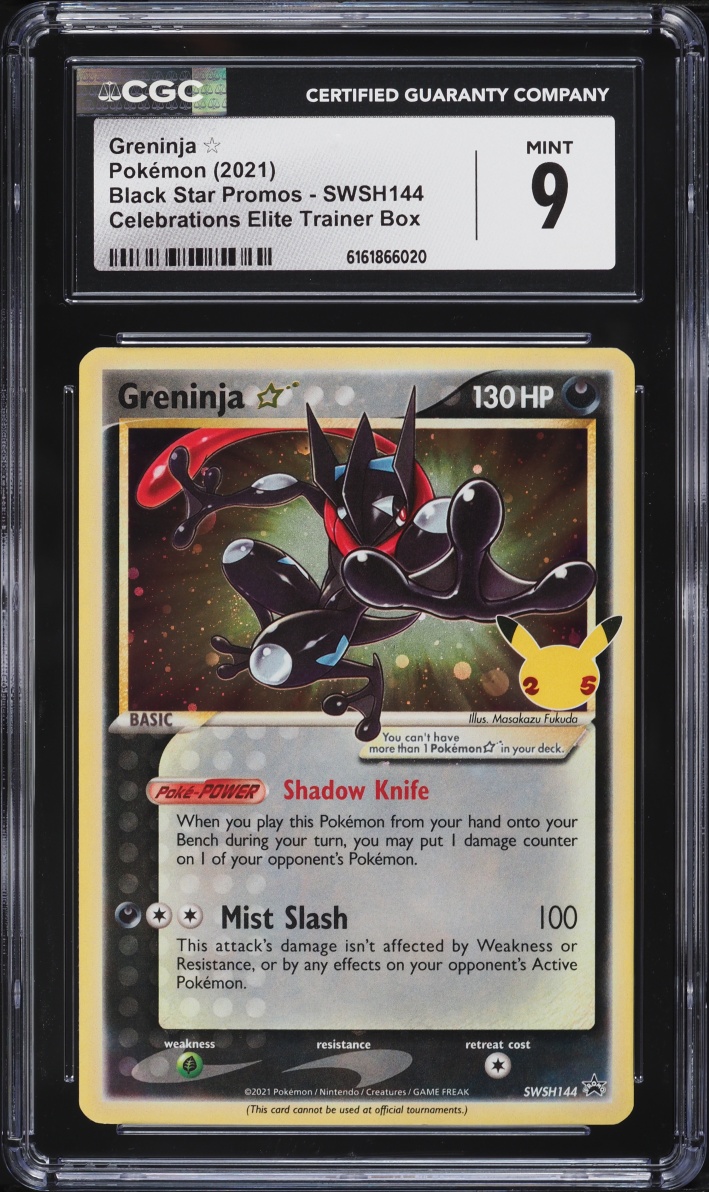 2021 Pokemon Sword & Shield Promo Celebrations ETB Greninja Gold Star #SWSH144 CGC 9 MINT