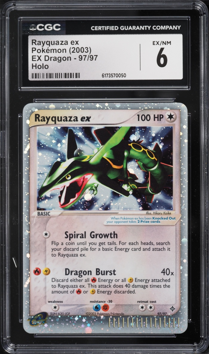 2003 Pokemon EX Dragon Holo Rayquaza EX #97 CGC 6 EXMT