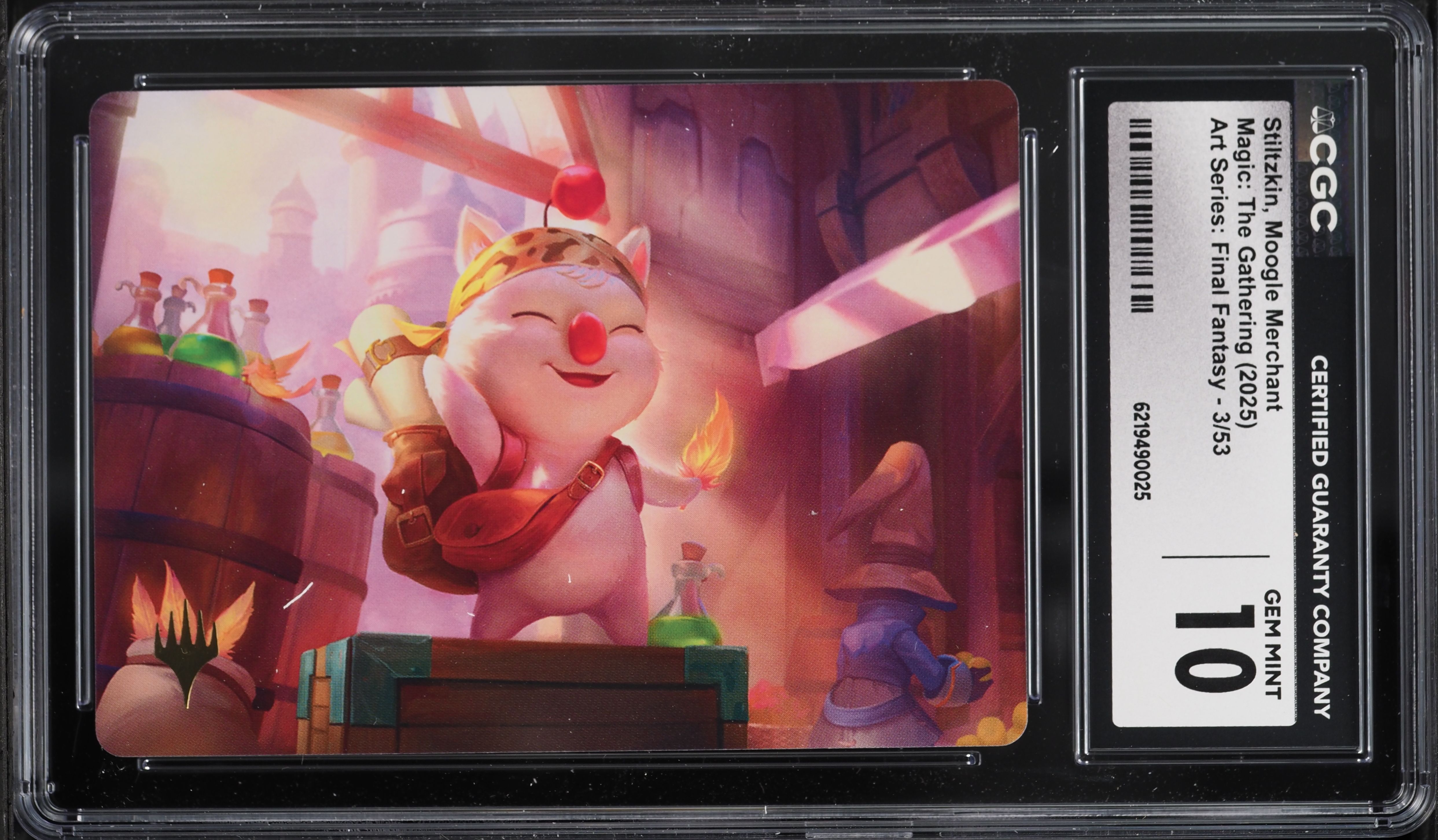 2025 Magic The Gathering MTG Art Series Final Fantasy Stiltzkin Moogle Merchant #3 CGC 10 GEM