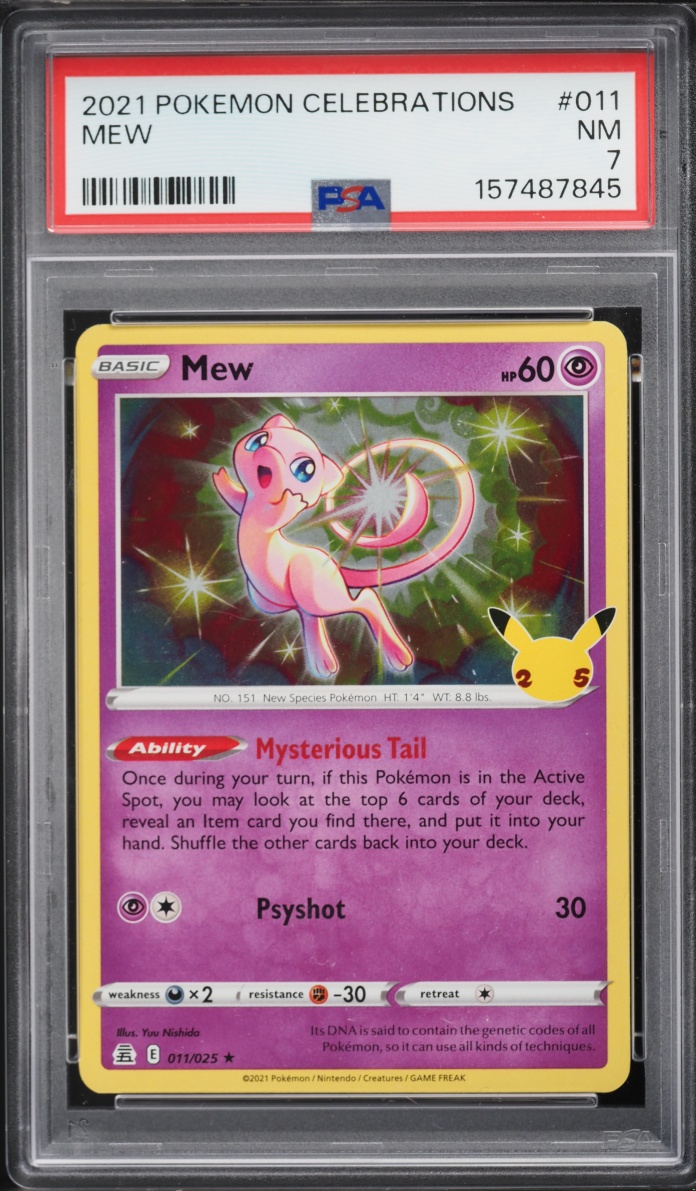 2021 Pokemon Sword & Shield Celebrations Holo Mew #11 PSA 7 NRMT