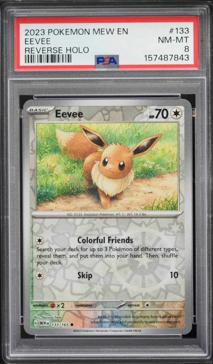 2023 Pokemon Scarlet & Violet 151 Reverse Holo Eevee #133 PSA 8 NM-MT