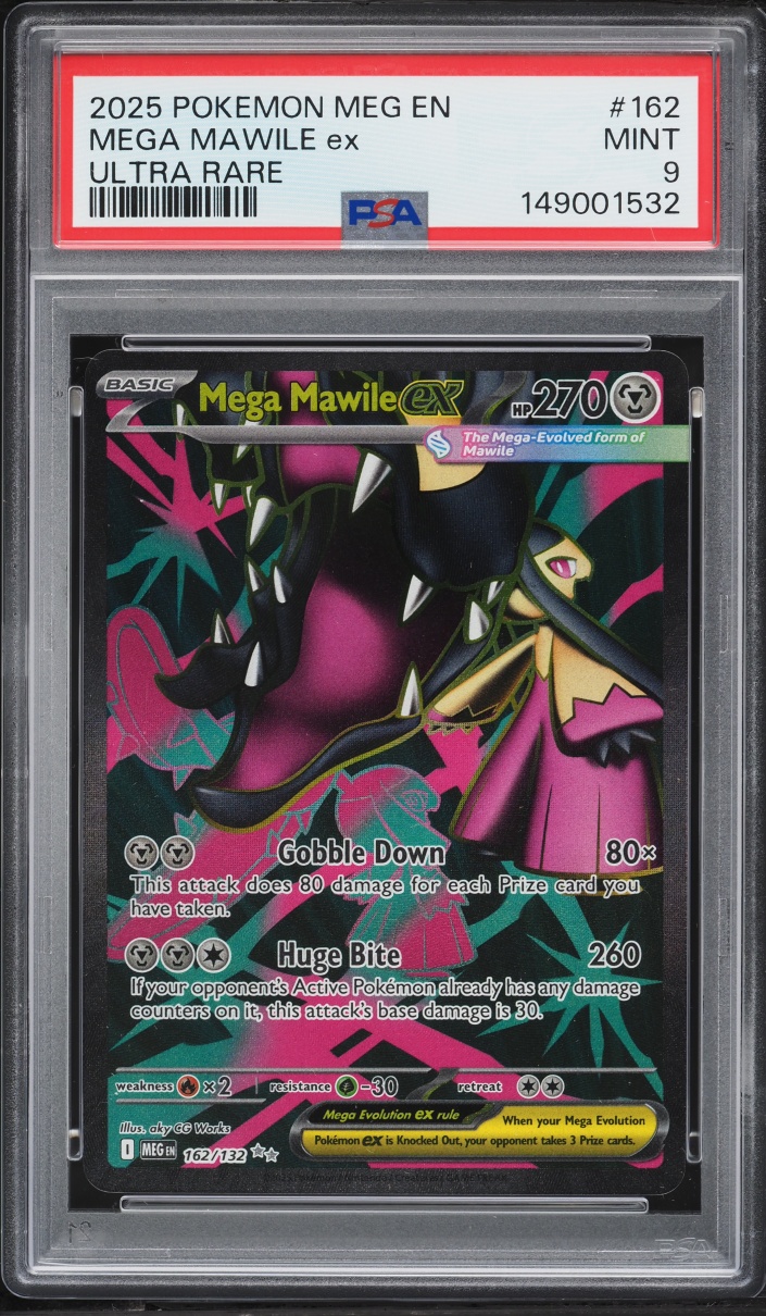 2025 Pokemon Mega Evolution Full Art Mega Mawile Ex #162 PSA 9 MINT