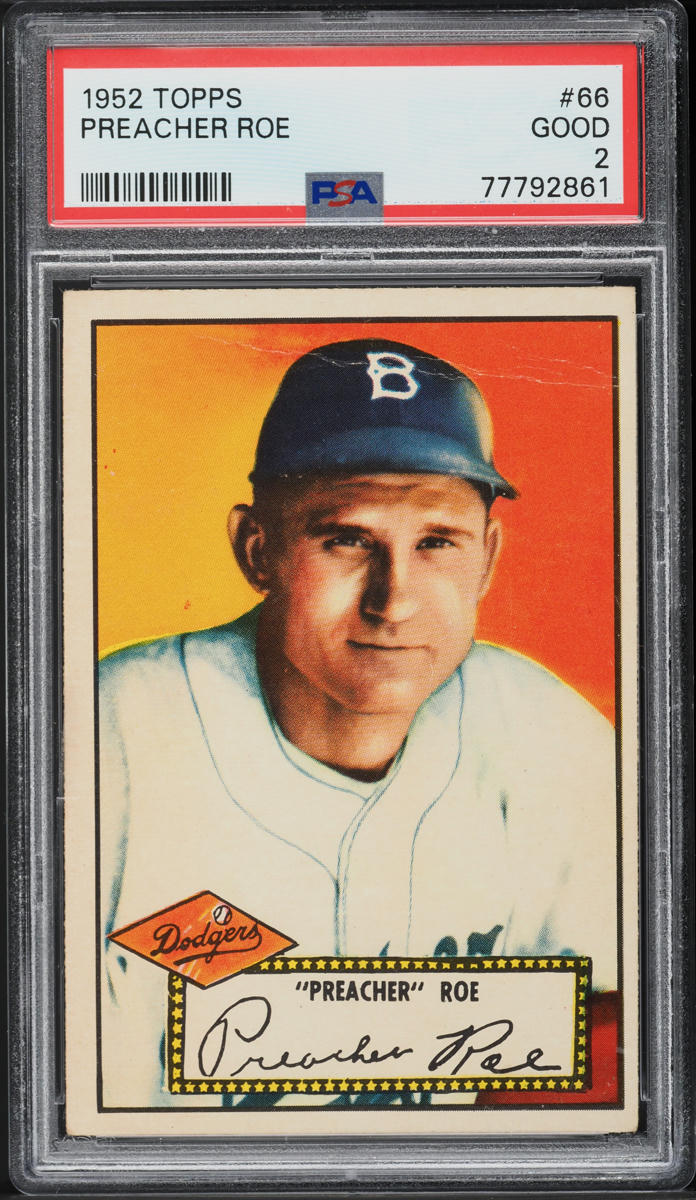 1952 Topps Preacher Roe #66 PSA 2 GD
