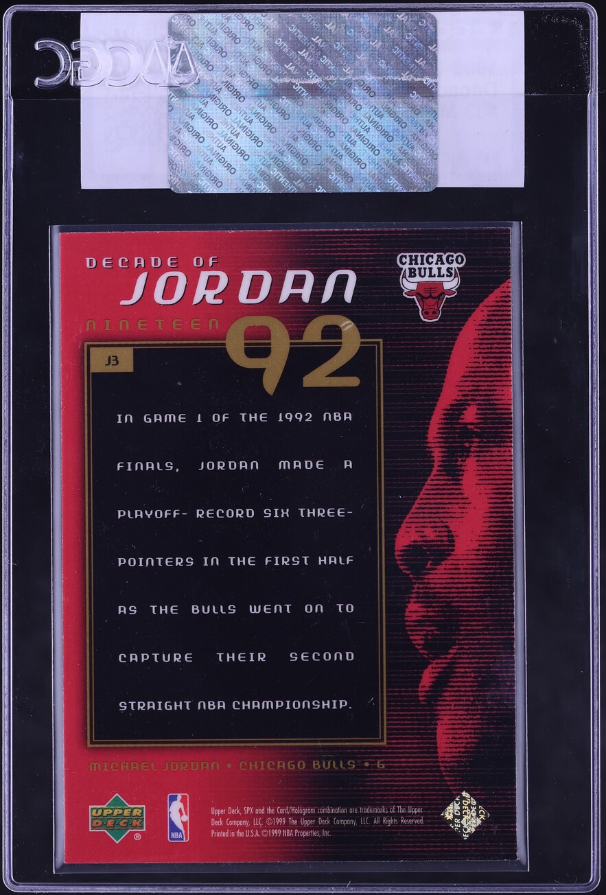 1999 SPx Decade Of Jordan Michael Jordan #J3 CGC AUTH