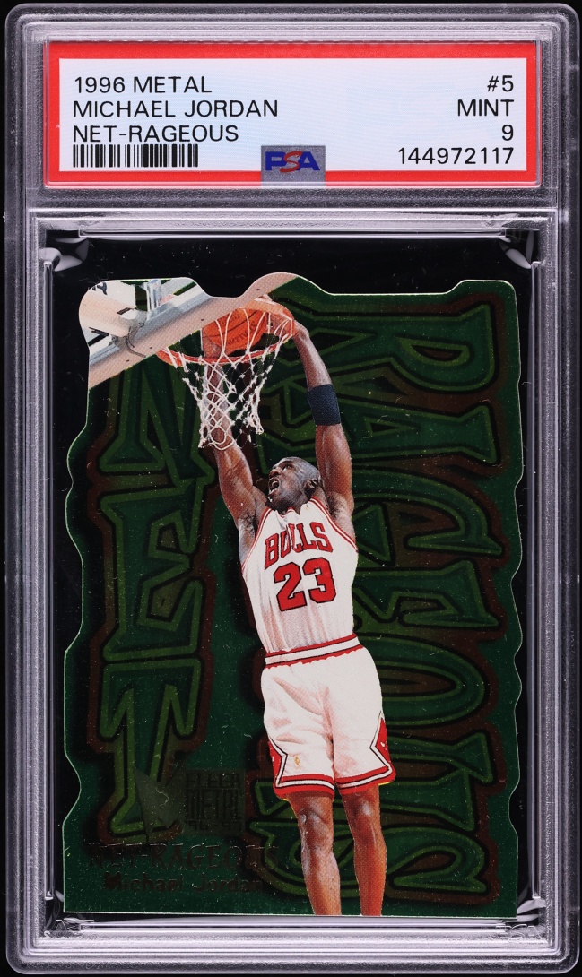 1996 Metal Net-Rageous Die-Cut Michael Jordan #5 PSA 9 MINT