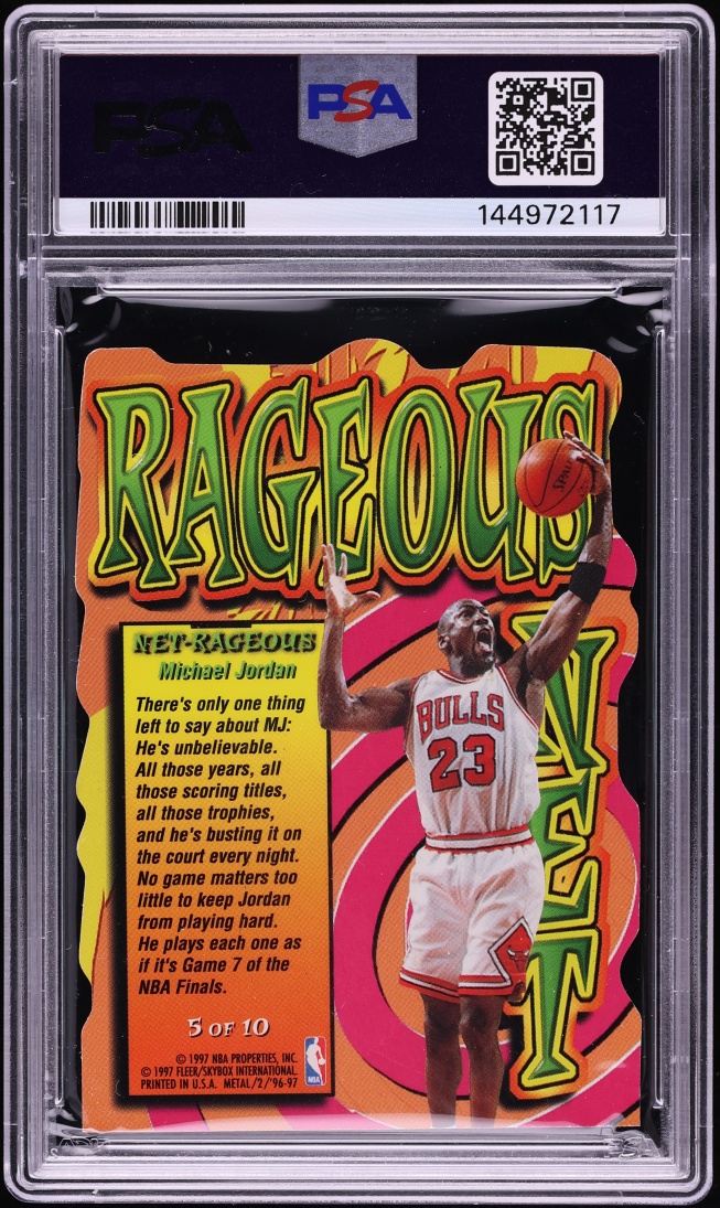 1996 Metal Net-Rageous Die-Cut Michael Jordan #5 PSA 9 MINT