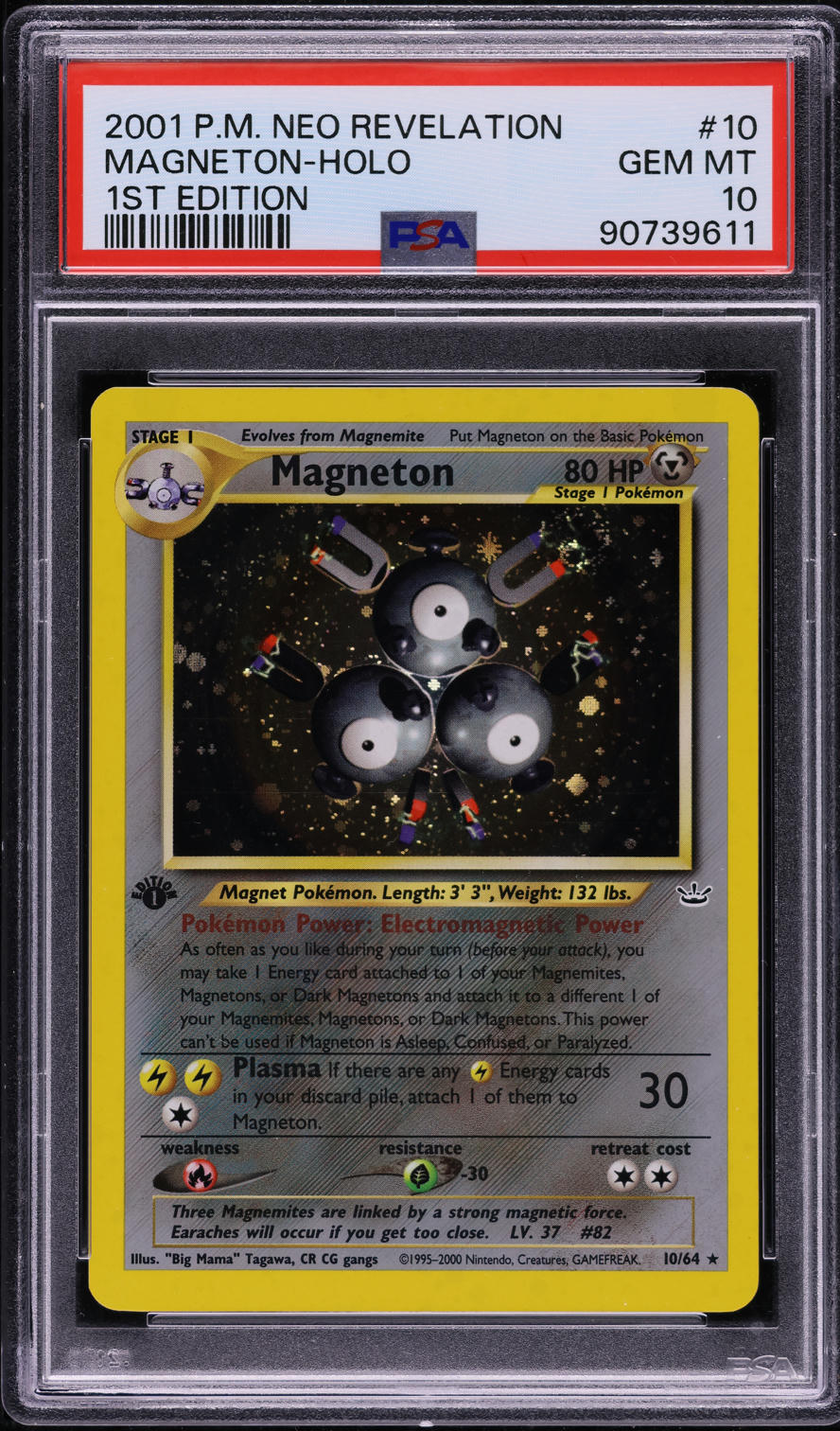 2001 Pokemon Neo Revelation 1st Edition Holo Magneton #10 PSA 10 GEM MINT