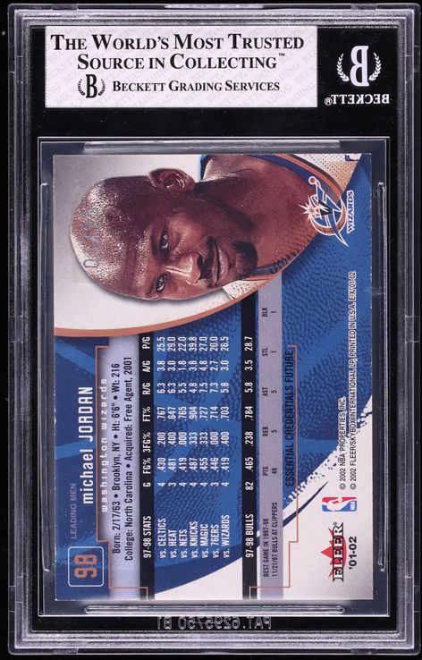 2001 Fleer E-X Essential Credentials Future Michael Jordan /33 #98 BGS 6 EXMT - Photo 2