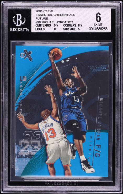 2001 Fleer E-X Essential Credentials Future Michael Jordan /33 #98 BGS 6 EXMT - Photo 1