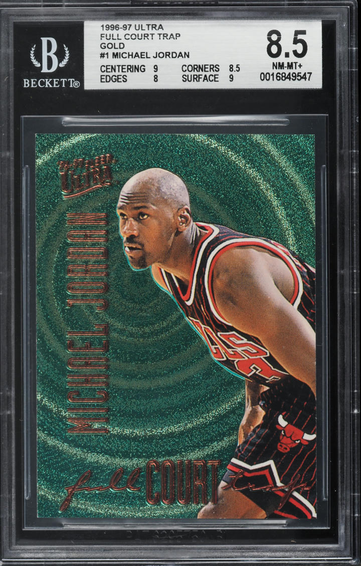1996 Ultra Full Court Trap Gold Michael Jordan #1 BGS 8.5 NM-MT+