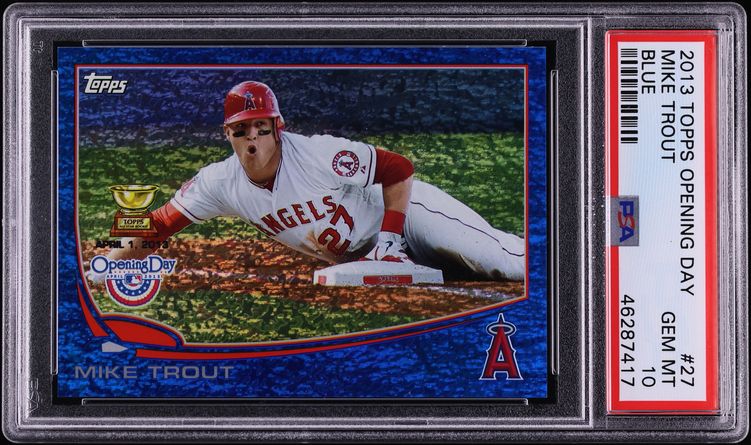 2013 Topps Opening Day Blue Mike Trout /2013 #27 PSA 10 GEM MINT - Photo 1