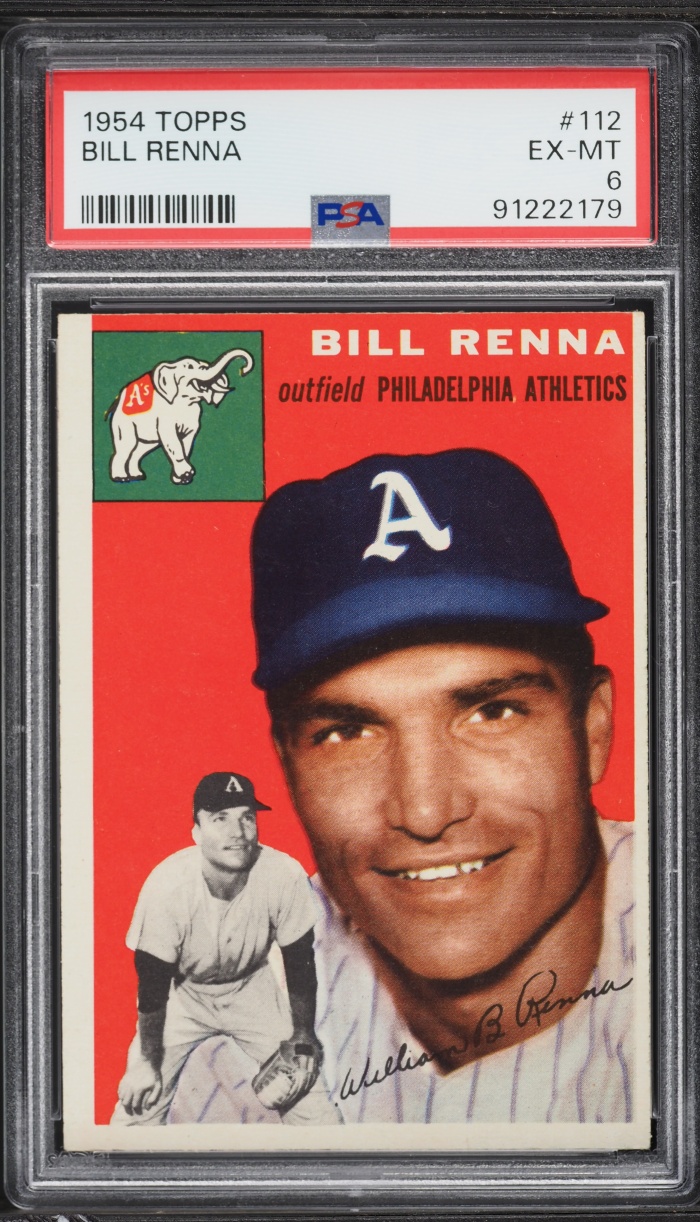 1954 Topps Bill Renna #112 PSA 6 EXMT