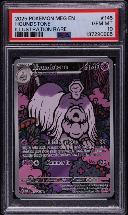 2025 Pokemon Mega Evolution IR Houndstone #145 PSA 10 GEM MINT