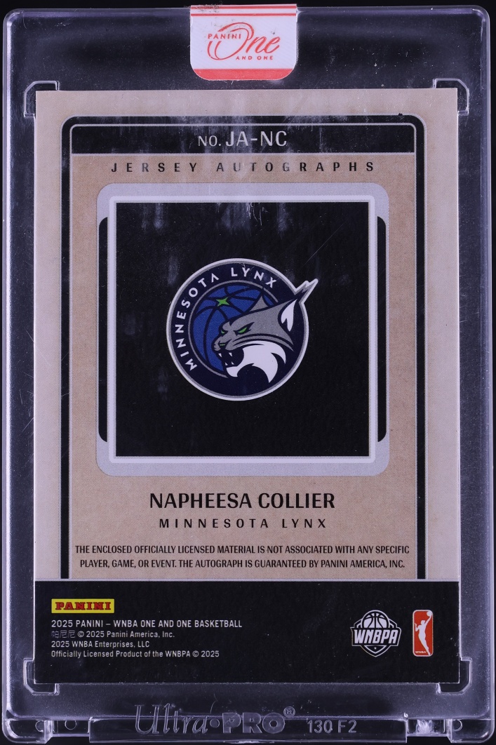 2025 Panini One And One WNBA Napheesa Collier PATCH AUTO /99 #JA-NC on ...