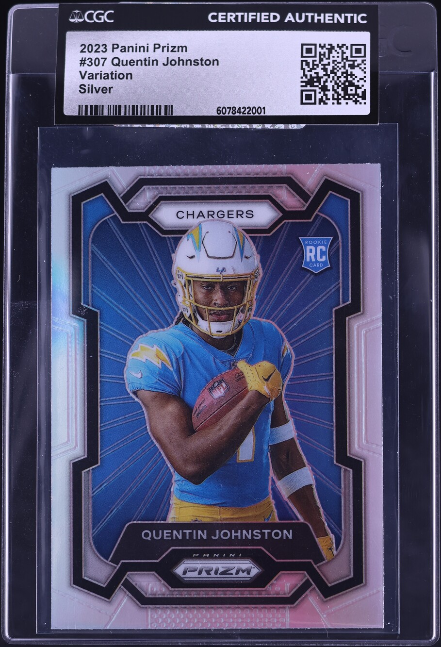 2023 Panini Prizm Variation Silver Quentin Johnston ROOKIE #307 CGC AUTH