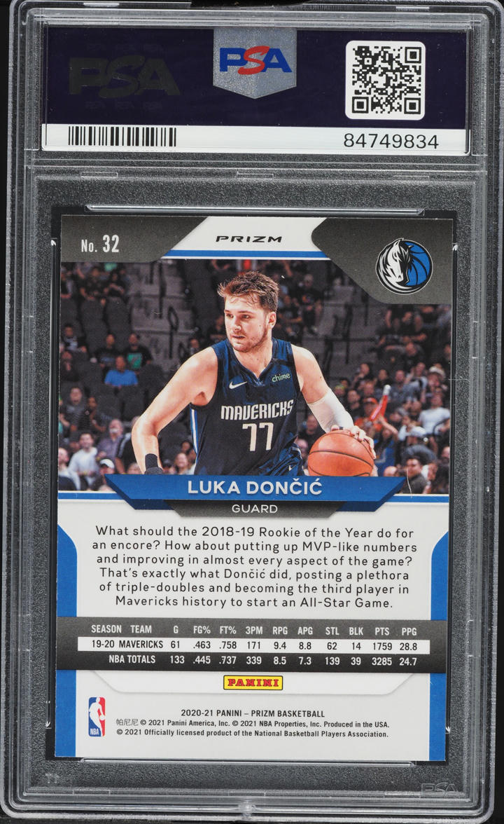 2020 Panini Prizm Red White Blue Luka Doncic #32 PSA 9 MINT