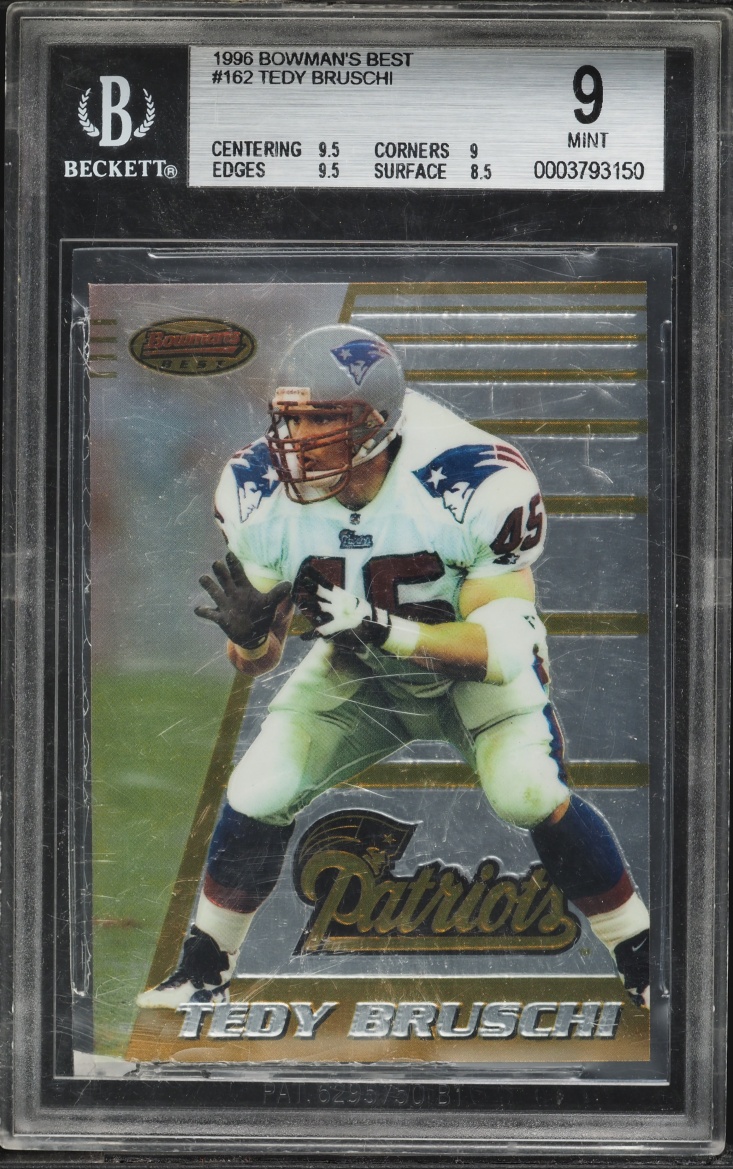 1996 Bowman's Best Tedy Bruschi ROOKIE #162 BGS 9 MINT