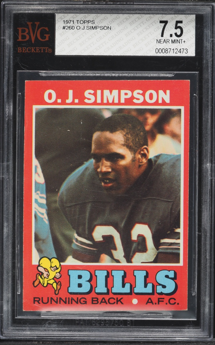 1971 Topps Football O.J.Simpson #260 BVG 7.5 NRMT+