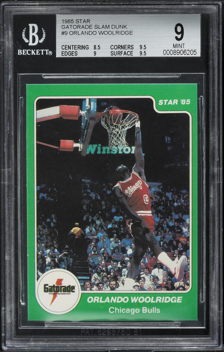 1985 Star Gatorade Slam Dunk Orlando Woolridge ROOKIE #9 BGS 9 MINT