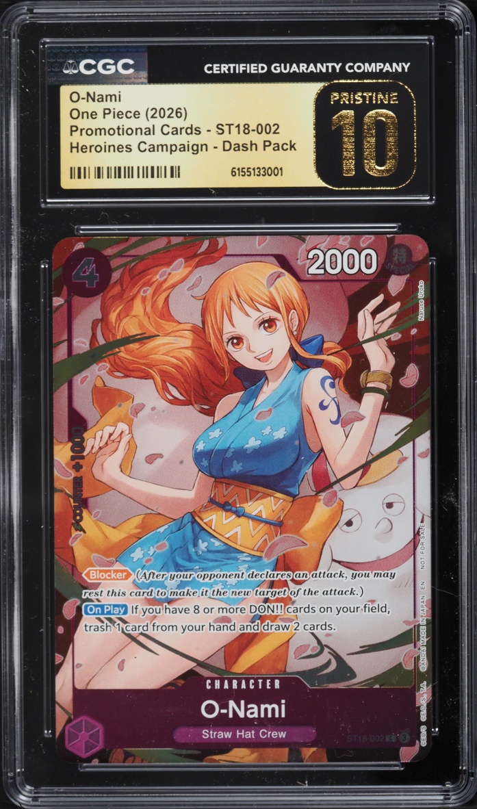 2026 One Piece Promo Heroines Campaign Dash Pack Alt Art O-Nami #ST18-002 CGC 10 PRISTINE
