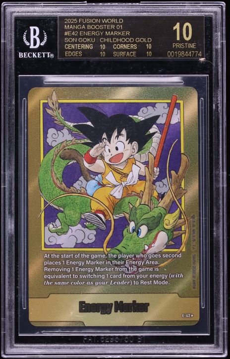 2025 #E-42 Goku Childhood BGS 10 DBS Fusion World Manga 01 Energy Marker Gold