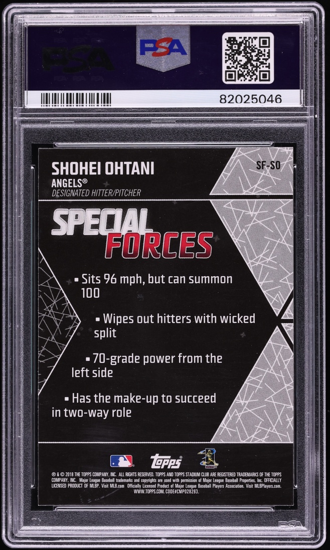 2018 Stadium Club Special Forces Shohei Ohtani ROOKIE #SF-SO PSA 9 MINT