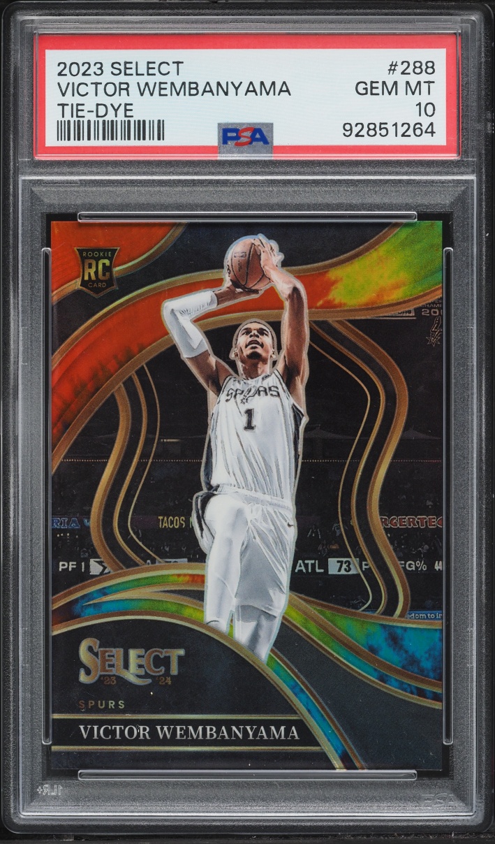 2023 Select Courtside Tie-Dye Prizm Victor Wembanyama ROOKIE /25 #288 PSA 10 GEM MINT