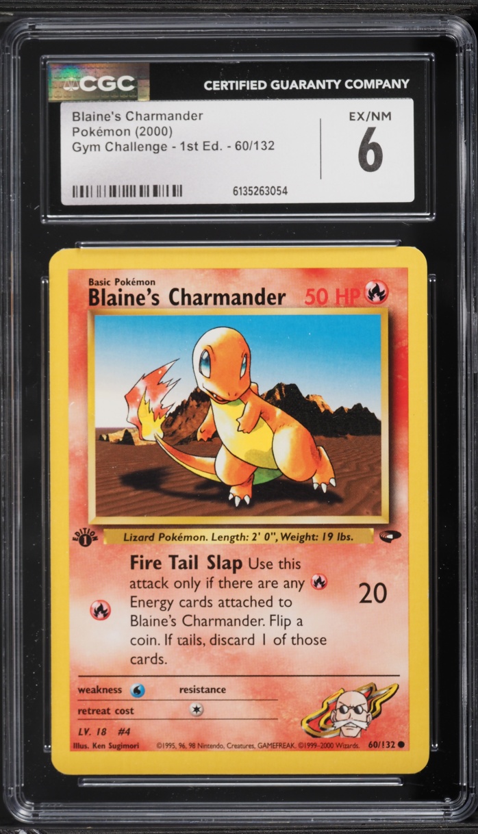 2000 Pokemon Gym Challenge 1st Edition Blaine's Charmander #60 CGC 6 EXMT