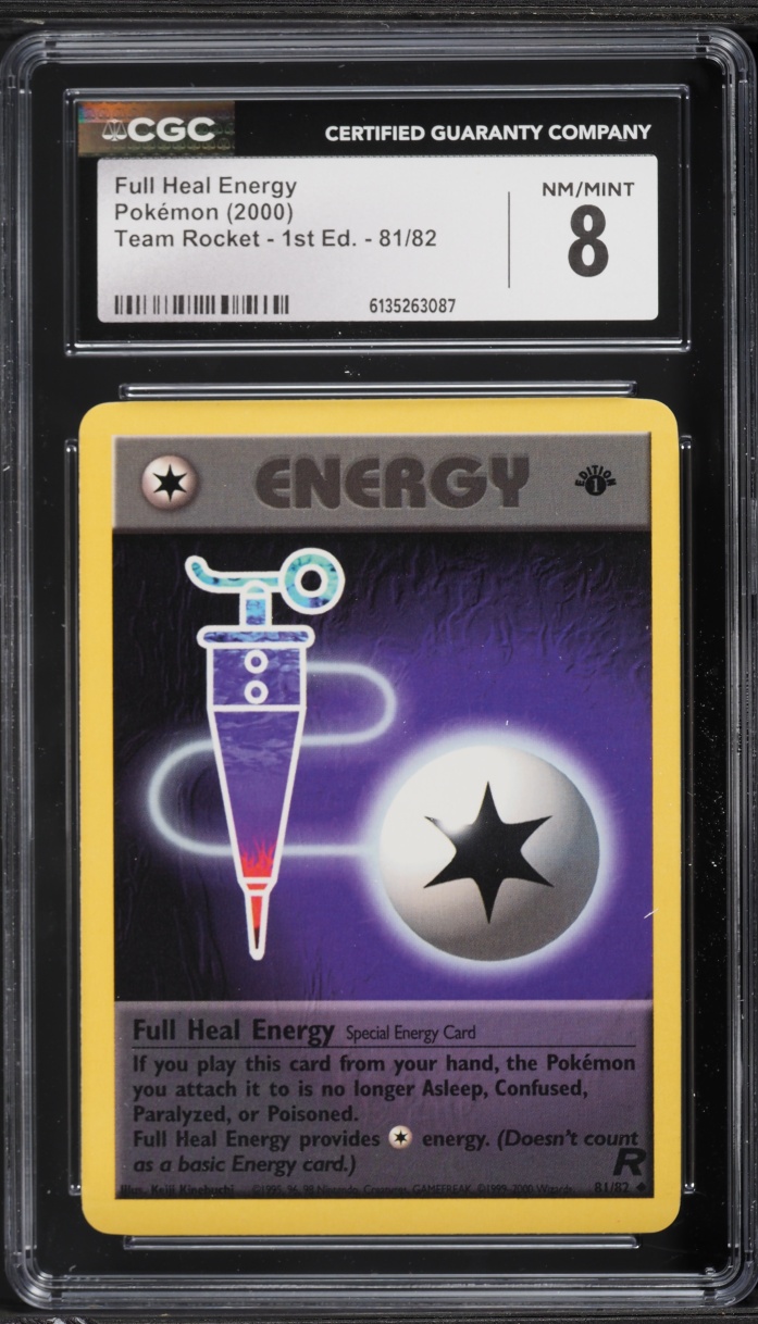 2000 Pokemon Team Rocket 1st Edition Full Heal Energy #81 CGC 8 NM-MT